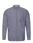 Cotton Linen Shirt Tom Tailor Blue