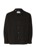 Slhrelaxnew-Linen Shirt Ls Resort Selected Homme Black