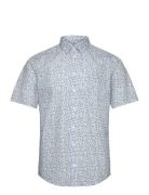 Cfanton Ss Aop Leaves Shirt Casual Friday Blue