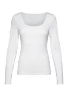 Onlea L/S 2-Way Deep Neck Top Jrs Noos ONLY White