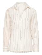 Pocket Striped Shirt Mango Beige
