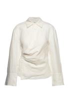 Wrap Linen-Blend Shirt Mango Cream