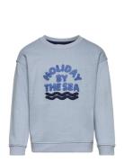 Textured Message Sweatshirt Mango Blue