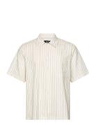 Cotton Linen Mateo Stripe Shirt Ss Mads Nørgaard Cream
