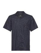 Havana Twill Kenji Aop Shirt Ss Mads Nørgaard Blue