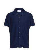 Slhloose-Plisse Resort Ss Shirt Ex Selected Homme Navy