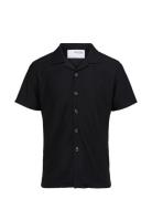 Slhloose-Plisse Resort Ss Shirt Ex Selected Homme Black