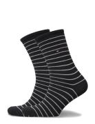 Th Women Sock 2P Small Stripe Tommy Hilfiger Black