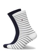 Th Women Sock 2P Small Stripe Tommy Hilfiger White