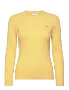 Stretch Cotton Cable C-Neck GANT Yellow