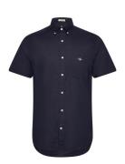 Reg Cotton Linen Ss Shirt GANT Navy
