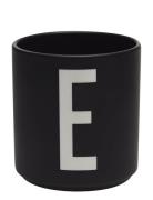 Black Porcelain Cups A-Z Design Letters Black