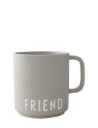 Vip Favourite Cup With Handle Design Letters Grey