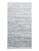 Leather RUG SOLID Grey