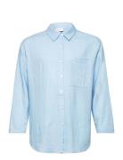 Latti Ls Linen Shirt Grunt Blue