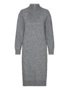 Objminna L/S Zip Knit Dress Object Grey