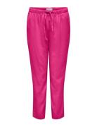 Carcaro Mw Linen Bl Pull-Up Pant Tlr ONLY Carmakoma Pink