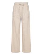 Pzluca Pant Full Lenght Wide Leg Pulz Jeans Beige