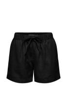 Onlcaro Mw Linen B Pull-Up Shorts Cc Pnt ONLY Black