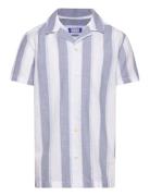 Jprccsummer Stripe Resort Shirt Ss Jnr Jack & J S Blue