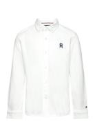 Monogram Stretch Pique Shirt L/S Tommy Hilfiger White