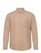 Classic Fit 100% Linen Shirt Mango Beige