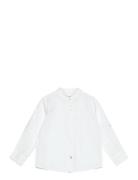Mao Collar Linen Shirt Mango White