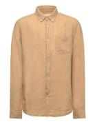 Reg. Linen Ls Bd Shirt GANT Beige