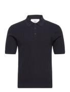 Naples Polo Vertical Knit Midnight Wax London Navy