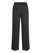 Linen-Blend Elastic Waist Trousers Mango Black
