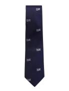 Allover Navy An Ivy Flag Silk Tie AN IVY Navy