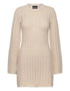 Pcjesca Ls O-Neck Knit Dress Bc Pieces Beige