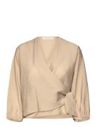 Mschaudia 3/4 Wrap Top MSCH Copenhagen Beige