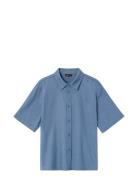 Nlnhill Ss Linen Shirt LMTD Blue