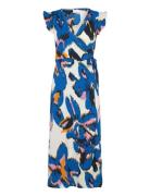 Vipeffi Lira V-Neck S/L Wrap Midi Dress Vila Patterned