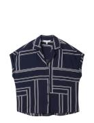 Printed Resort Blouse Tom Tailor Navy