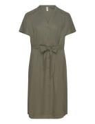 Carcaro S/S Linen Calf Shirt Dress Tlr ONLY Carmakoma Khaki