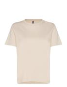 Pcria Ss Solid Tee Jrs Noos Bc Pieces Beige