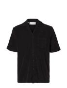 Slhrelax-Terry Ss Resort Shirt Ex Selected Homme Black