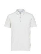 Slhrelax-Terry Ss Zip Polo Ex Selected Homme White