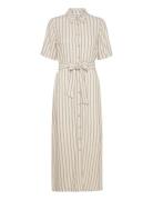 Objsanne Re Ancle Shirt Dress Aop Div Object Cream