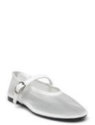 Mesh Ballerinas With Buckle Strap Mango White