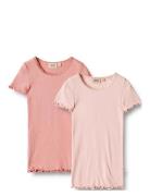 2 Rib T-Shirt S/S Katie Wheat Pink