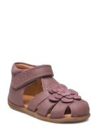 Starters™ Flower Velcro Sandal Pom Pom Purple