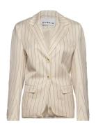 Drapy Striped Blazer REMAIN Birger Christensen Cream