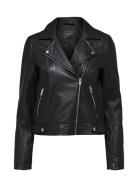 Slfkatie Leather Jacket B Noos Selected Femme Black
