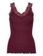 Organic Top W/ Lace Rosemunde Burgundy