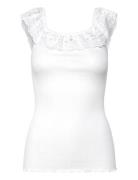 Silk T-Shirt Ss W/ Lace Rosemunde White