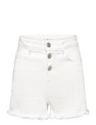 Denim Shorts With Buttons Mango White
