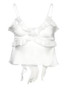 Marsella Ruffle Cami Bardot White